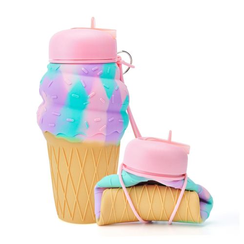 Sports Water Bottle, Silicone Collapsible Spherical Drinking Mug, Leak-proof Squeezable Shockproof, Basketball Soccer Baseball Billiards Volleyball Go